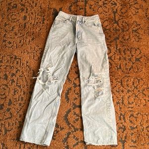 Loose straight high waist denim
